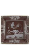 Ginori 1735 Square Valet Tray 'oriente Italiano' 24.5 Cm In Brown