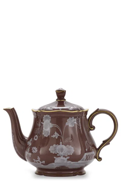 Ginori 1735 Teapot 'oriente Italiano' 680 Cc In Brown
