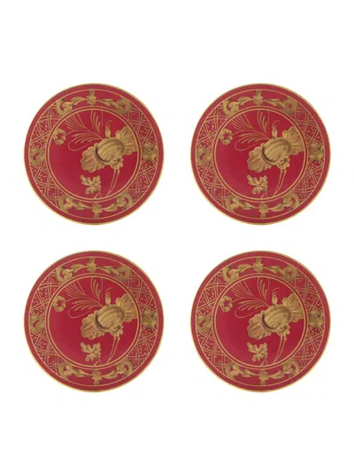 Ginori 1735 Tesori Oriente Italiano 4-piece Coasters Set In Red