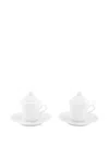Ginori 1735 Set Of 2 Cups With Saucer And Lid In White
