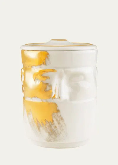 Ginori 1735 The Companion Candleholder, White/gold - Lcdc Collection In Gold Edition