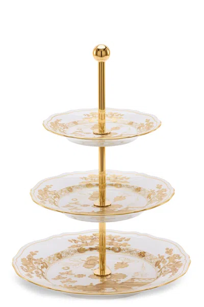 Ginori 1735 Three-storey Riser 'oriente Italiano' ⌀ 26,5 Cm In Gold
