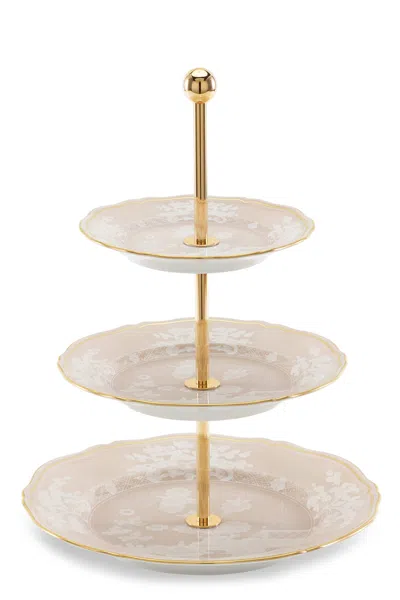 Ginori 1735 Three-storey Riser 'oriente Italiano' ⌀ 26,5 Cm In Pink