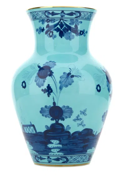Ginori 1735 Small Oriente Italiano Ming Vase In Blue