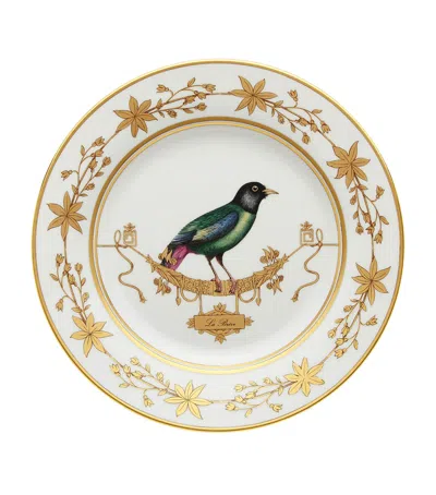 Ginori 1735 Volière La Brève Plate In Gold