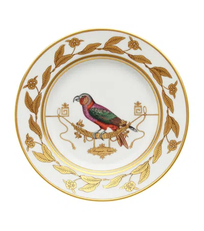 Ginori 1735 Volière Perroquet Nestor Dessert Plate In Gold