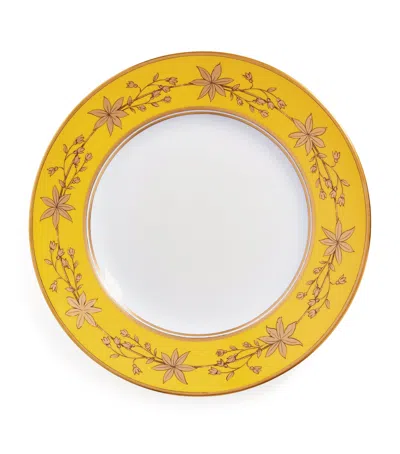 Ginori 1735 Volière Senape Dinner Plate In Yellow