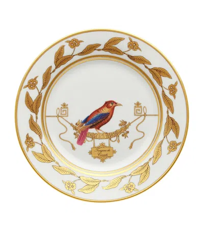 Ginori 1735 Volière Tangara Du Canada Dessert Plate In Gold