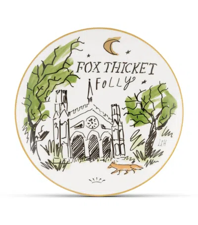 Ginori 1735 X Luke Edward Hall Fox Thicket Folly Decorative Plate In White
