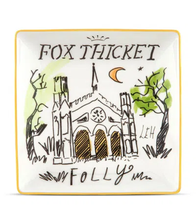 Ginori 1735 X Luke Edward Hall Fox Thicket Folly Decorative Tray In Multi