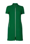 Ginta Women's Green Zip Front Wool Boucle Coat Dress In Green