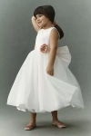 Gió Bespoke Delfina Sash Flower Girl Dress In White