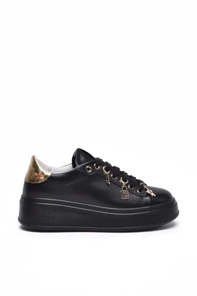 Gio+ Black Leather Rubber Women's Sneakers