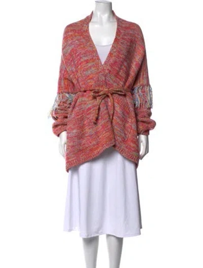 Pre-owned Gio+ Cashmere Patterned Sweater In Pink