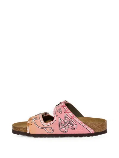 Gio Giovanni Gerosa Bandana-print Buckle-fastening Sandals In Pink