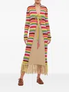Gio Giovanni Gerosa Cotton Fringes Long Cardigan In Multi