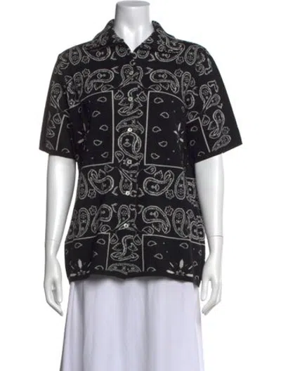 Pre-owned Gio+ Merino Wool Paisley Print Sweater In Black