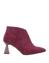 Gio Palma Woman Ankle Boots Garnet Size 8 Textile Fibers In Red