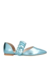 Gio Palma Woman Ballet Flats Sky Blue Size 8 Textile Fibers In Blue