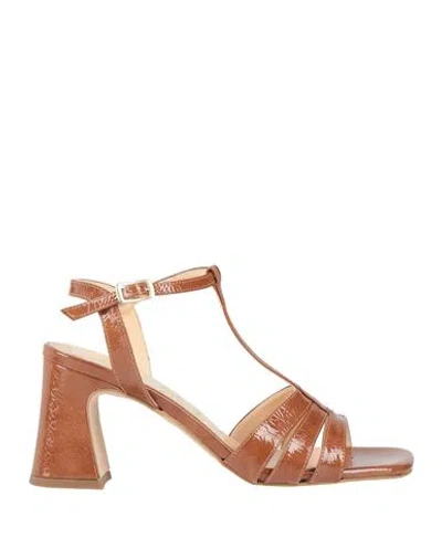 Gio Palma Woman Sandals Tan Size 6 Textile Fibers In Brown