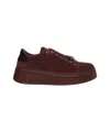 Gio+ Pia422a Suede Platform Sneakers With Decorative Eyelets In Burgundy