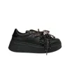 Gio+ Platform Sneakers With Pearl Detailing And Finish In Black