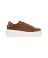 Gio+ Suede Platform Sneakers With Animal Print In Multi