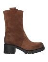 Gio+ Woman Ankle Boots Brown Size 11 Leather In Brown