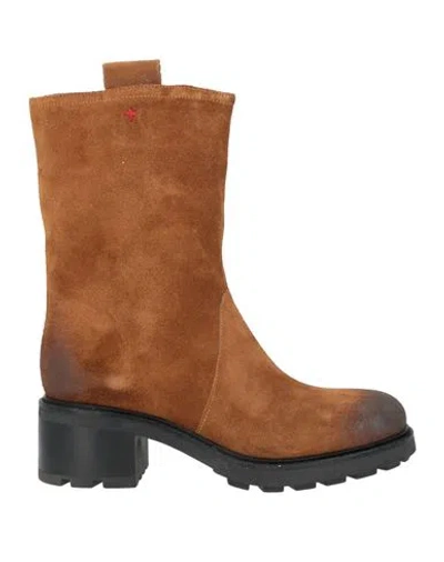 Gio+ Woman Ankle Boots Camel Size 9 Leather