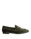 Gio+ Woman Loafers Dark Green Size 8 Textile Fibers In Green
