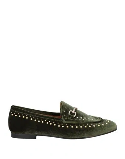 Gio+ Woman Loafers Dark Green Size 8 Textile Fibers