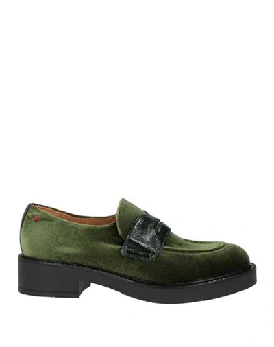 Gio+ Woman Loafers Green Size 7 Textile Fibers In Green