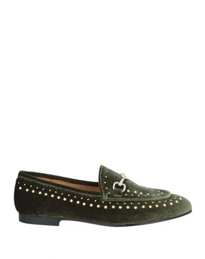 Gio+ Woman Loafers Military Green Size 5 Textile Fibers