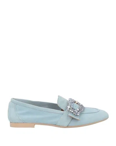 Gio+ Woman Loafers Sky Blue Size 8 Leather