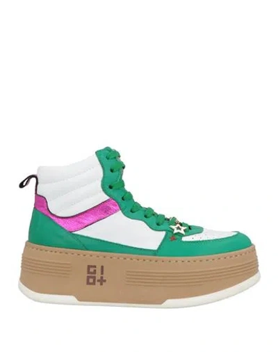 Gio+ Woman Sneakers Emerald Green Size 7 Leather In Multi