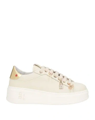 Gio+ Woman Sneakers Ivory Size 6 Leather In Black
