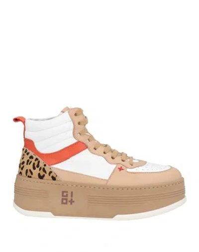 Gio+ Woman Sneakers Sand Size 9 Leather In White
