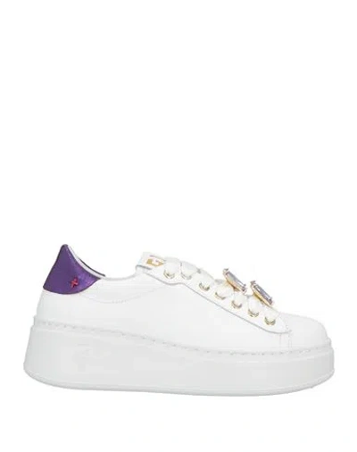 Gio+ Woman Sneakers White Size 8 Leather