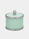 Giobagnara Amalfi Leather Large Box  Abask Luxury Gift In  Light Green