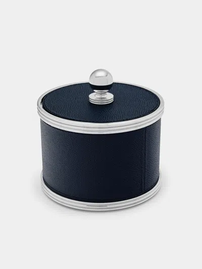 Giobagnara Amalfi Leather Large Box  Abask Luxury Gift In Blue