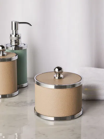 Giobagnara Amalfi Leather Large Box  Abask Luxury Gift In Neutral