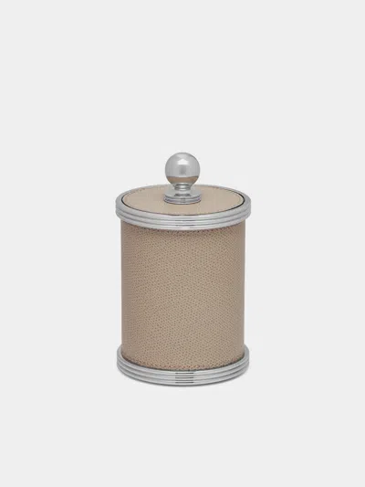 Giobagnara Amalfi Leather Small Box  Abask Luxury Gift In Neutral