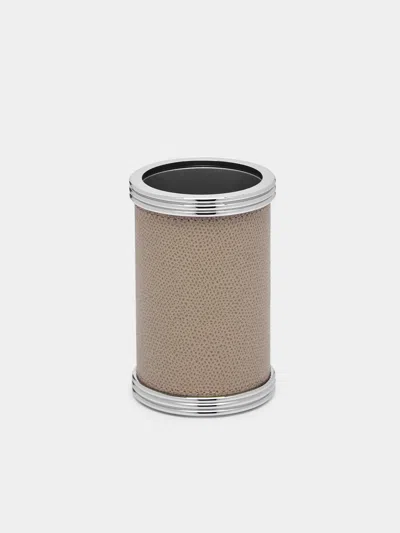 Giobagnara Amalfi Leather Toothbrush Holder In Brown