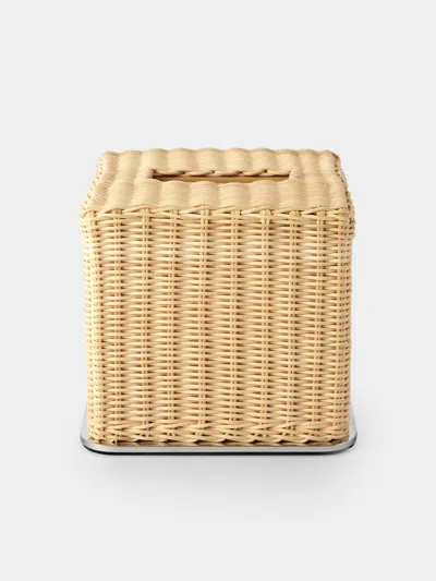 Giobagnara Amiens Rattan Tissue Box  Abask Luxury Gift In Yellow