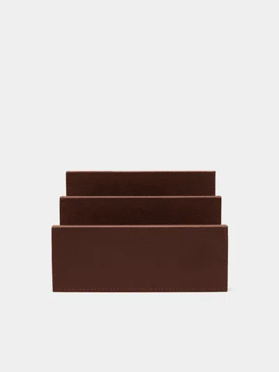 Giobagnara Arthur Leather Letter Holder  Abask Luxury Gift In Brown