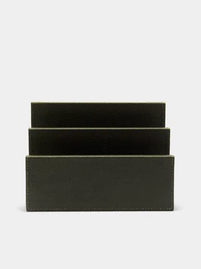 Giobagnara Arthur Leather Letter Holder  Abask Luxury Gift In Green