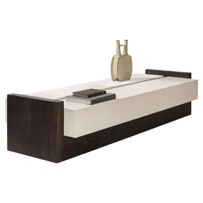 Pre-owned Giobagnara Attica Long Coffee Table In Parchment By Stephane Parmentier X  In Brown