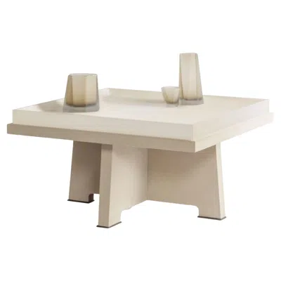 Pre-owned Giobagnara Attica Square Coffee Table In Parchment By Stephane Parmentier X  In Brown
