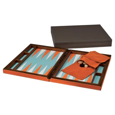 Pre-owned Giobagnara Backgammon Large Set In Brown