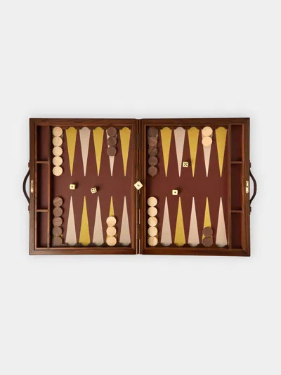 Giobagnara Bond Wood Backgammon Set  Abask Gift Set In Brown